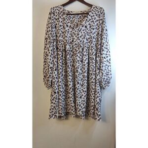 UMGEE Animal Print Baby Doll Smock Flowy Semi Sheer Dress Women Plus Size 2x